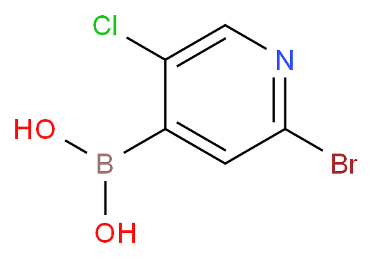 2-Bromo-5-chloropyridine-4-boronic acid_分子结构_CAS_1072952-51-2)