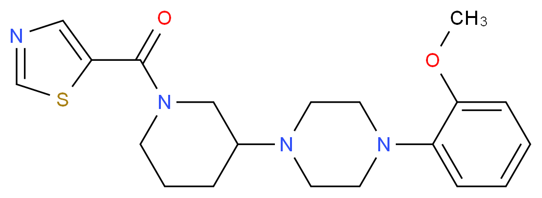 1-(2-methoxyphenyl)-4-[1-(1,3-thiazol-5-ylcarbonyl)-3-piperidinyl]piperazine_分子结构_CAS_)