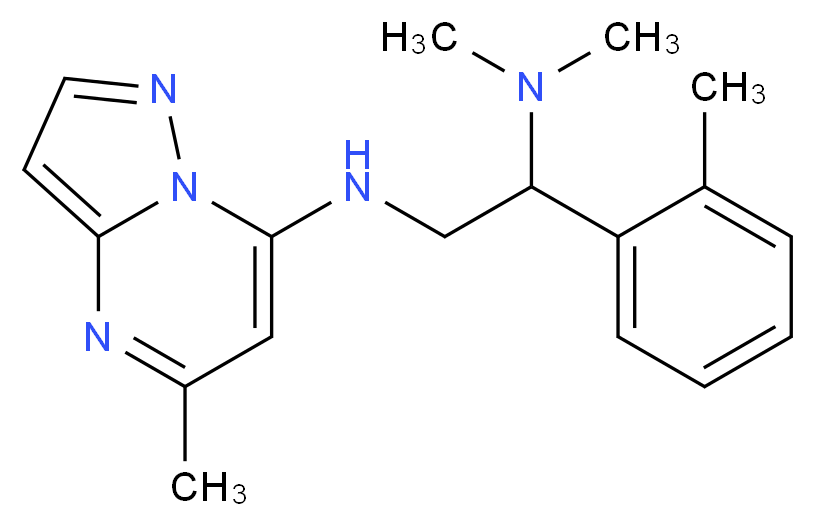 N~1~,N~1~-dimethyl-1-(2-methylphenyl)-N~2~-(5-methylpyrazolo[1,5-a]pyrimidin-7-yl)-1,2-ethanediamine_分子结构_CAS_)