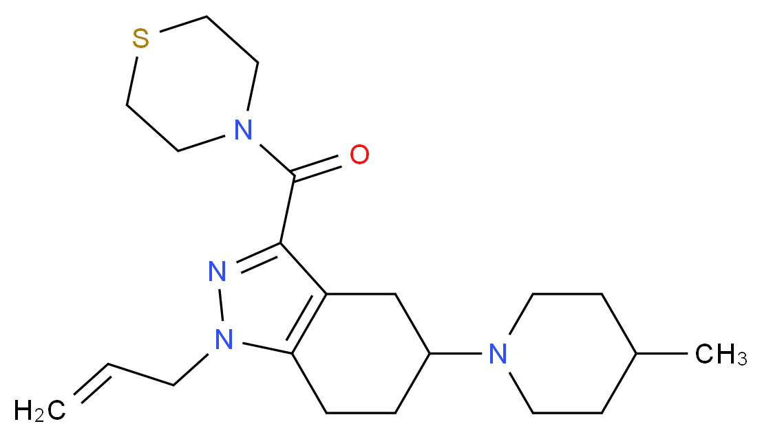 1-allyl-5-(4-methyl-1-piperidinyl)-3-(4-thiomorpholinylcarbonyl)-4,5,6,7-tetrahydro-1H-indazole_分子结构_CAS_)