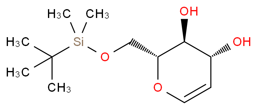 (2R,3S,4R)-2-{[(tert-butyldimethylsilyl)oxy]methyl}-3,4-dihydro-2H-pyran-3,4-diol_分子结构_CAS_58871-09-3