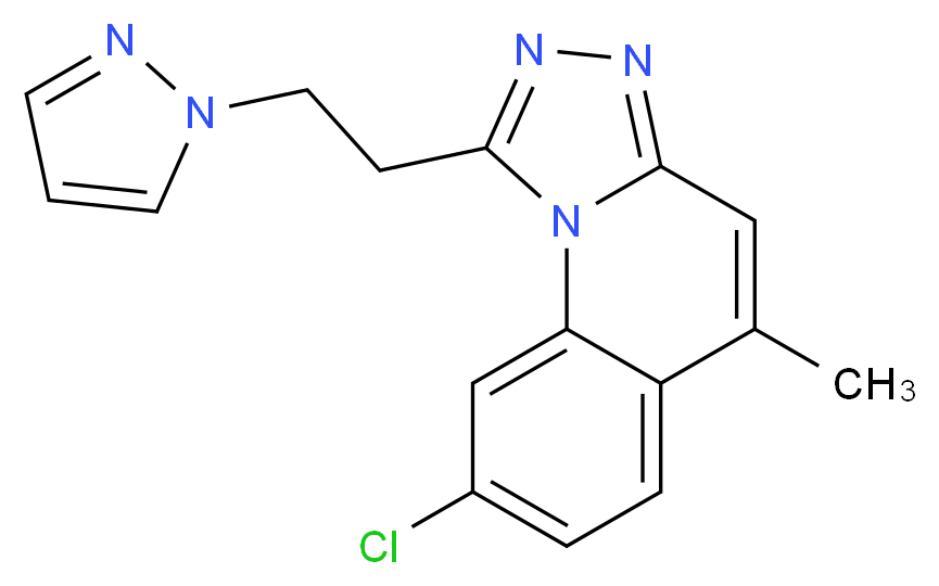 8-chloro-5-methyl-1-[2-(1H-pyrazol-1-yl)ethyl][1,2,4]triazolo[4,3-a]quinoline_分子结构_CAS_)