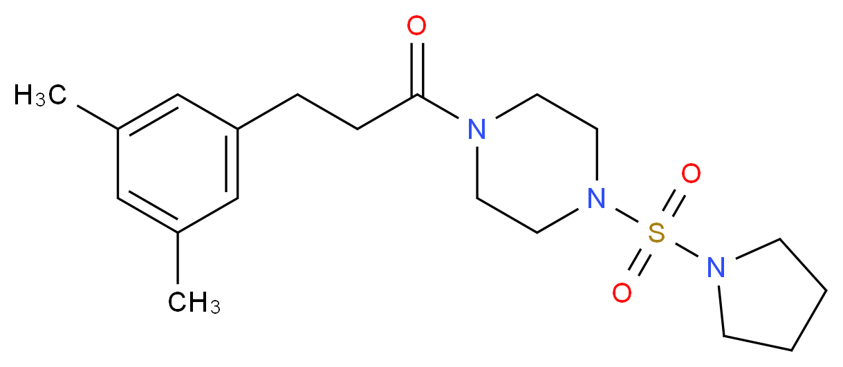 1-[3-(3,5-dimethylphenyl)propanoyl]-4-(pyrrolidin-1-ylsulfonyl)piperazine_分子结构_CAS_)