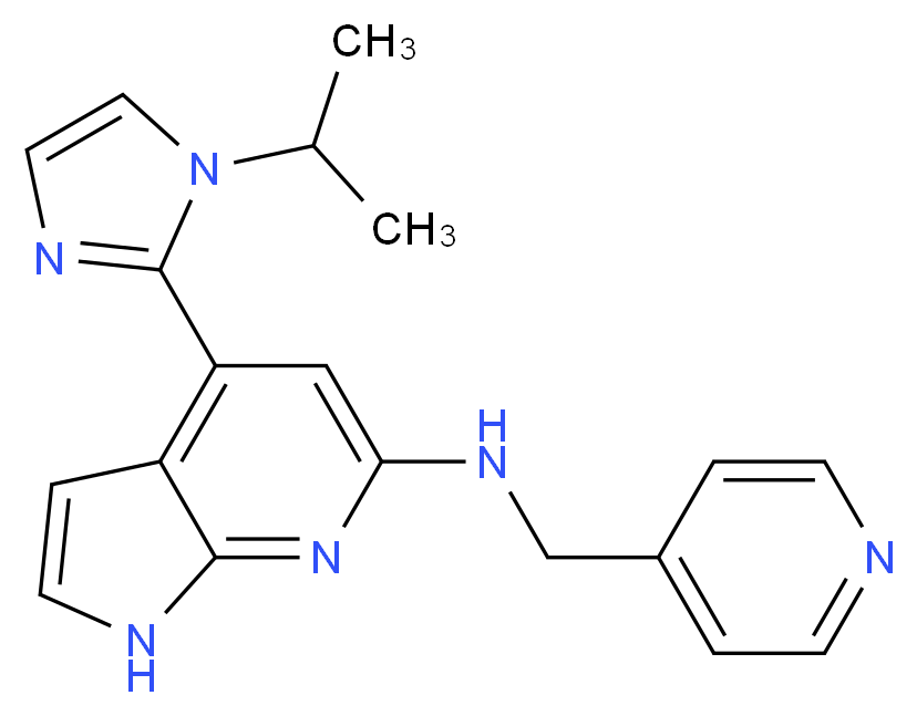 4-(1-isopropyl-1H-imidazol-2-yl)-N-(pyridin-4-ylmethyl)-1H-pyrrolo[2,3-b]pyridin-6-amine_分子结构_CAS_)