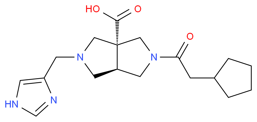(3aR*,6aR*)-2-(cyclopentylacetyl)-5-(1H-imidazol-4-ylmethyl)hexahydropyrrolo[3,4-c]pyrrole-3a(1H)-carboxylic acid_分子结构_CAS_)