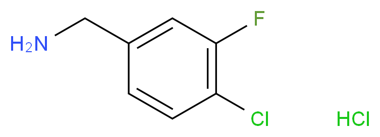 4-Chloro-3-fluorobenzylamine hydrochloride 98%_分子结构_CAS_)