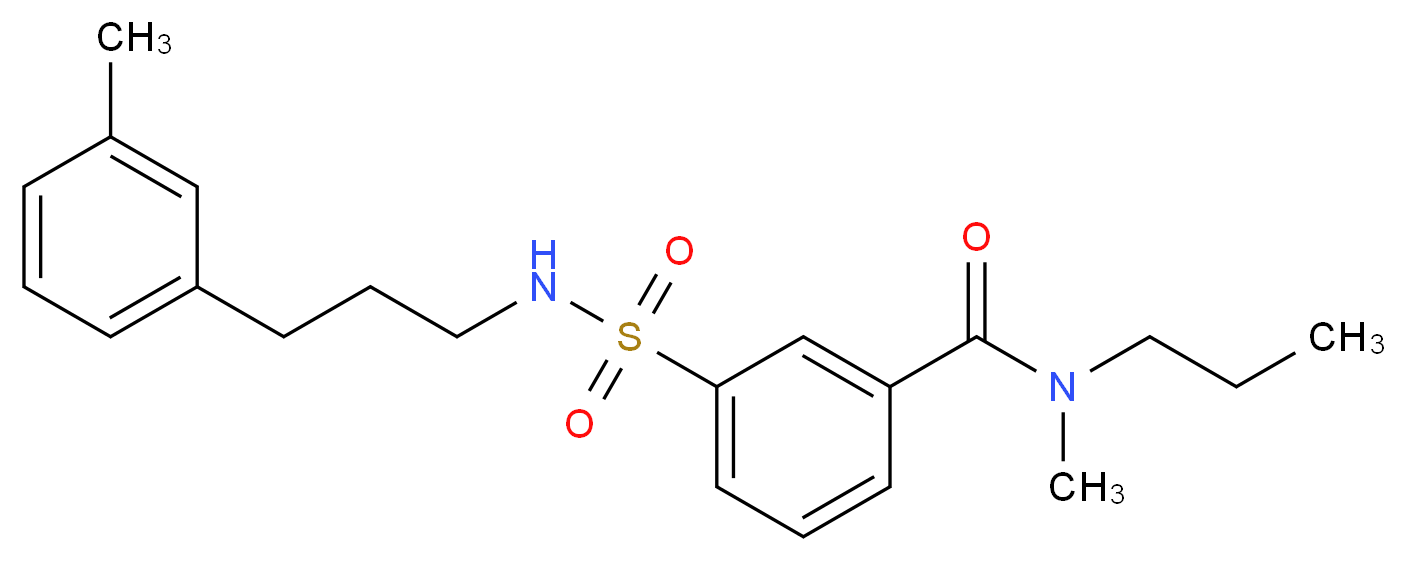 N-methyl-3-({[3-(3-methylphenyl)propyl]amino}sulfonyl)-N-propylbenzamide_分子结构_CAS_)