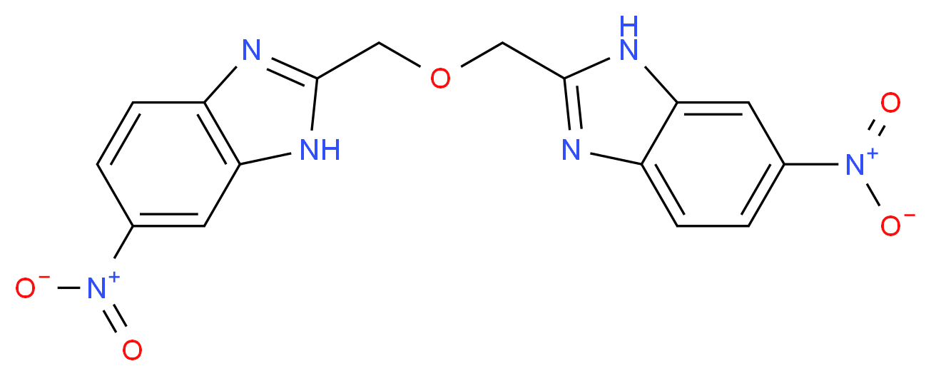 6-nitro-2-{[(6-nitro-1H-1,3-benzodiazol-2-yl)methoxy]methyl}-1H-1,3-benzodiazole_分子结构_CAS_1222810-74-3