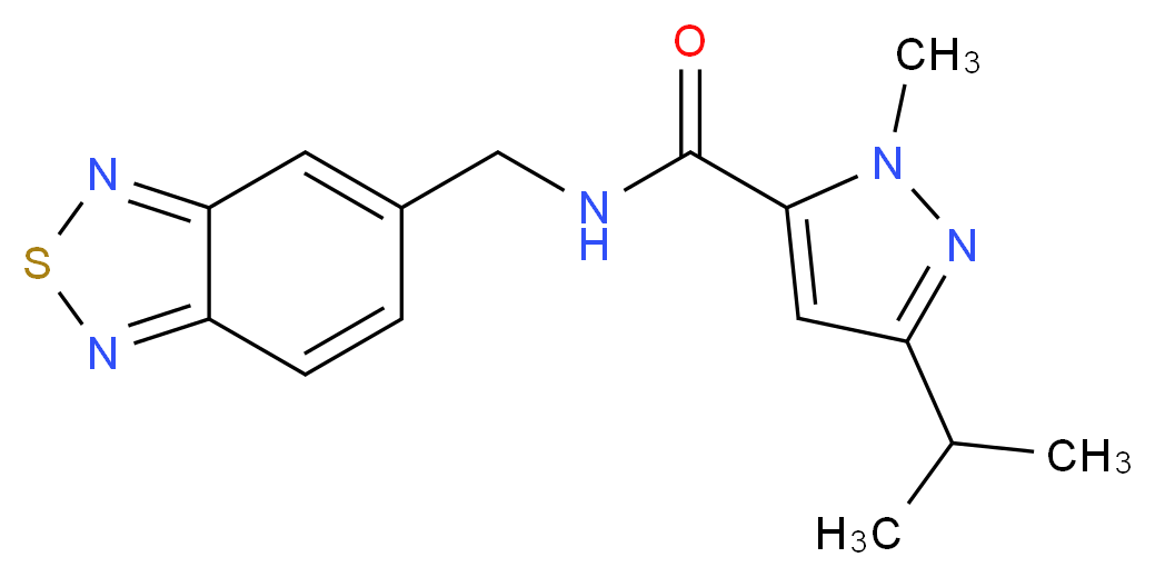 N-(2,1,3-benzothiadiazol-5-ylmethyl)-3-isopropyl-1-methyl-1H-pyrazole-5-carboxamide_分子结构_CAS_)
