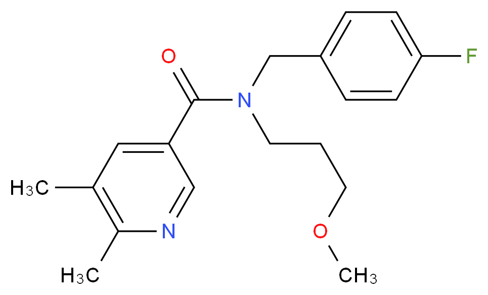 N-(4-fluorobenzyl)-N-(3-methoxypropyl)-5,6-dimethylnicotinamide_分子结构_CAS_)