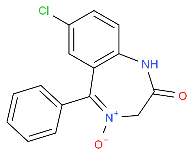 7-chloro-2-oxo-5-phenyl-2,3-dihydro-1H-1,4-benzodiazepin-4-ium-4-olate_分子结构_CAS_963-39-3