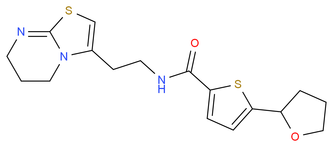 N-[2-(6,7-dihydro-5H-[1,3]thiazolo[3,2-a]pyrimidin-3-yl)ethyl]-5-(tetrahydrofuran-2-yl)thiophene-2-carboxamide_分子结构_CAS_)