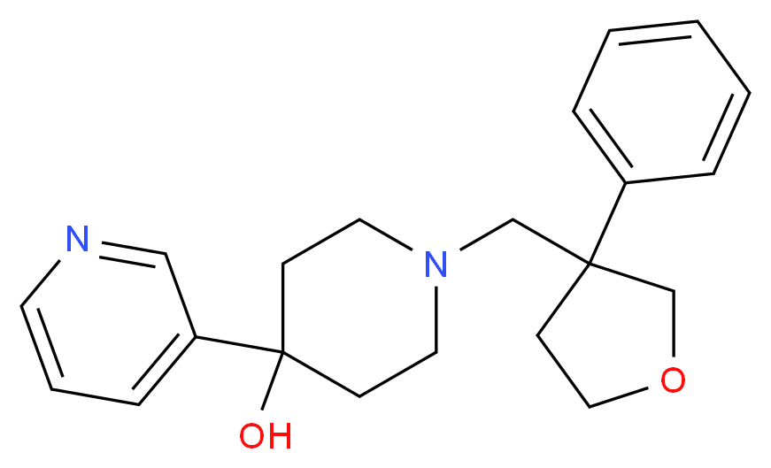1-[(3-phenyltetrahydrofuran-3-yl)methyl]-4-pyridin-3-ylpiperidin-4-ol_分子结构_CAS_)