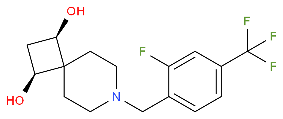 (1R*,3S*)-7-[2-fluoro-4-(trifluoromethyl)benzyl]-7-azaspiro[3.5]nonane-1,3-diol_分子结构_CAS_)