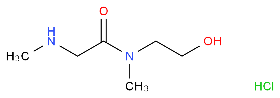 N-(2-Hydroxyethyl)-N-methyl-2-(methylamino)-acetamide hydrochloride_分子结构_CAS_)