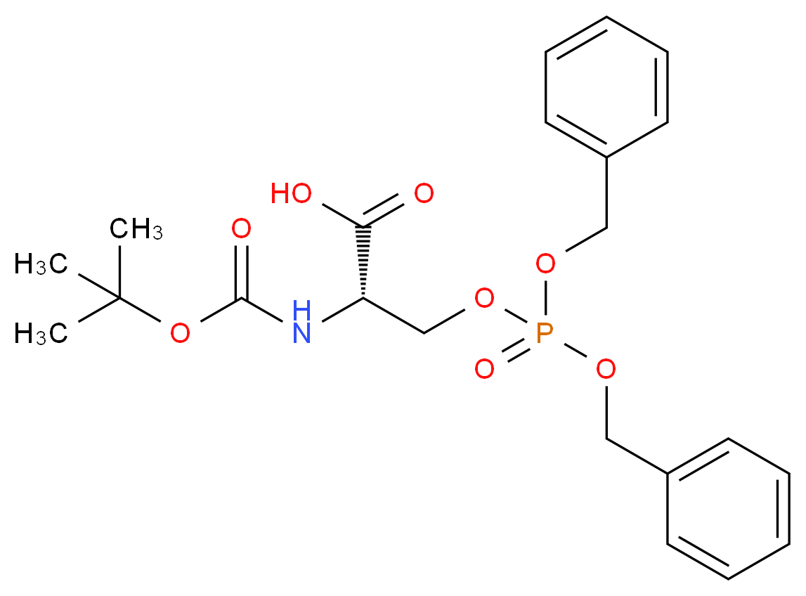 Boc-Ser(PO3Bzl2)-OH_分子结构_CAS_90013-45-9)