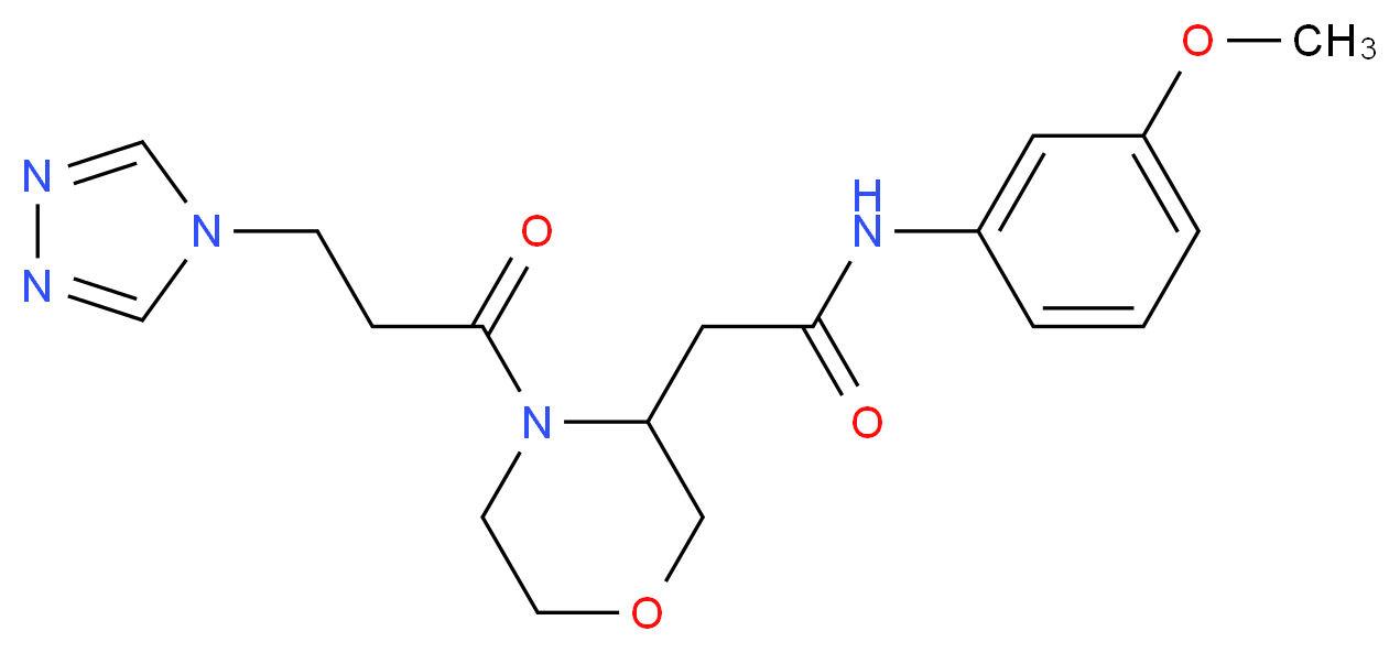 N-(3-methoxyphenyl)-2-{4-[3-(4H-1,2,4-triazol-4-yl)propanoyl]-3-morpholinyl}acetamide_分子结构_CAS_)