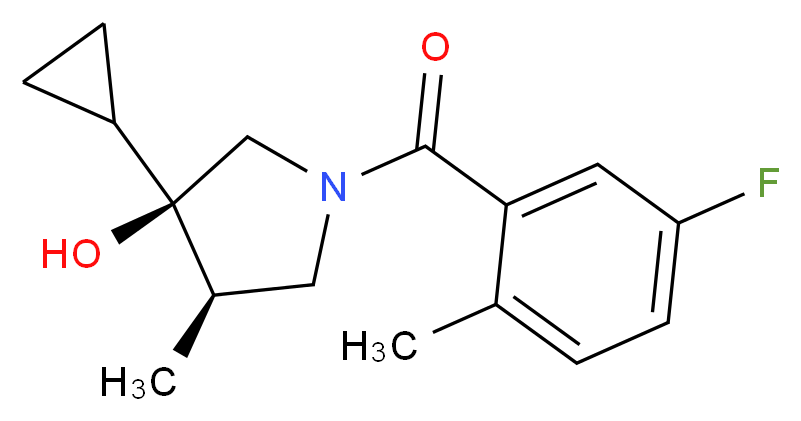(3R*,4R*)-3-cyclopropyl-1-(5-fluoro-2-methylbenzoyl)-4-methyl-3-pyrrolidinol_分子结构_CAS_)