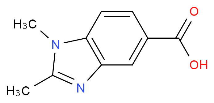 1,2-dimethyl-1H-1,3-benzodiazole-5-carboxylic acid_分子结构_CAS_90915-18-7