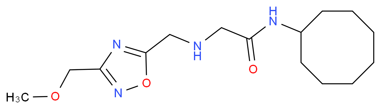 N-cyclooctyl-2-({[3-(methoxymethyl)-1,2,4-oxadiazol-5-yl]methyl}amino)acetamide_分子结构_CAS_)