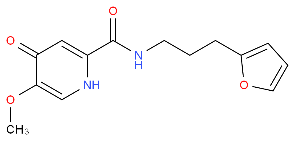 N-[3-(2-furyl)propyl]-5-methoxy-4-oxo-1,4-dihydropyridine-2-carboxamide_分子结构_CAS_)