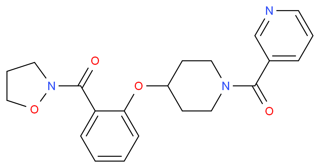 3-({4-[2-(2-isoxazolidinylcarbonyl)phenoxy]-1-piperidinyl}carbonyl)pyridine_分子结构_CAS_)