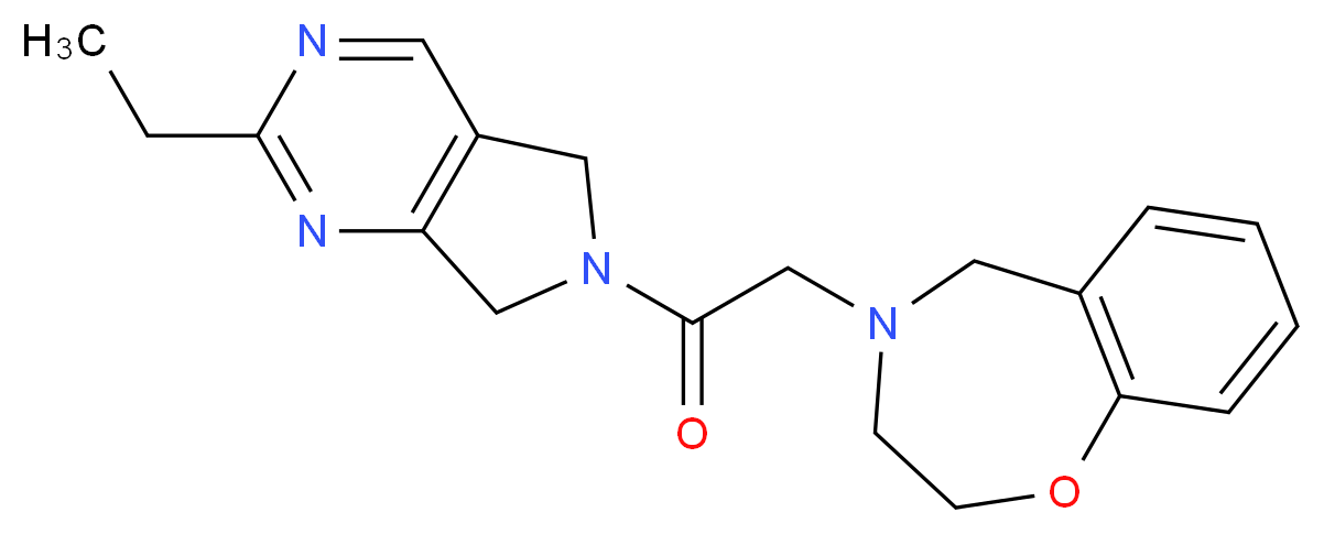 4-[2-(2-ethyl-5,7-dihydro-6H-pyrrolo[3,4-d]pyrimidin-6-yl)-2-oxoethyl]-2,3,4,5-tetrahydro-1,4-benzoxazepine_分子结构_CAS_)