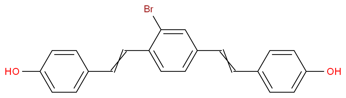 4-(2-{3-bromo-4-[2-(4-hydroxyphenyl)ethenyl]phenyl}ethenyl)phenol_分子结构_CAS_872201-12-2