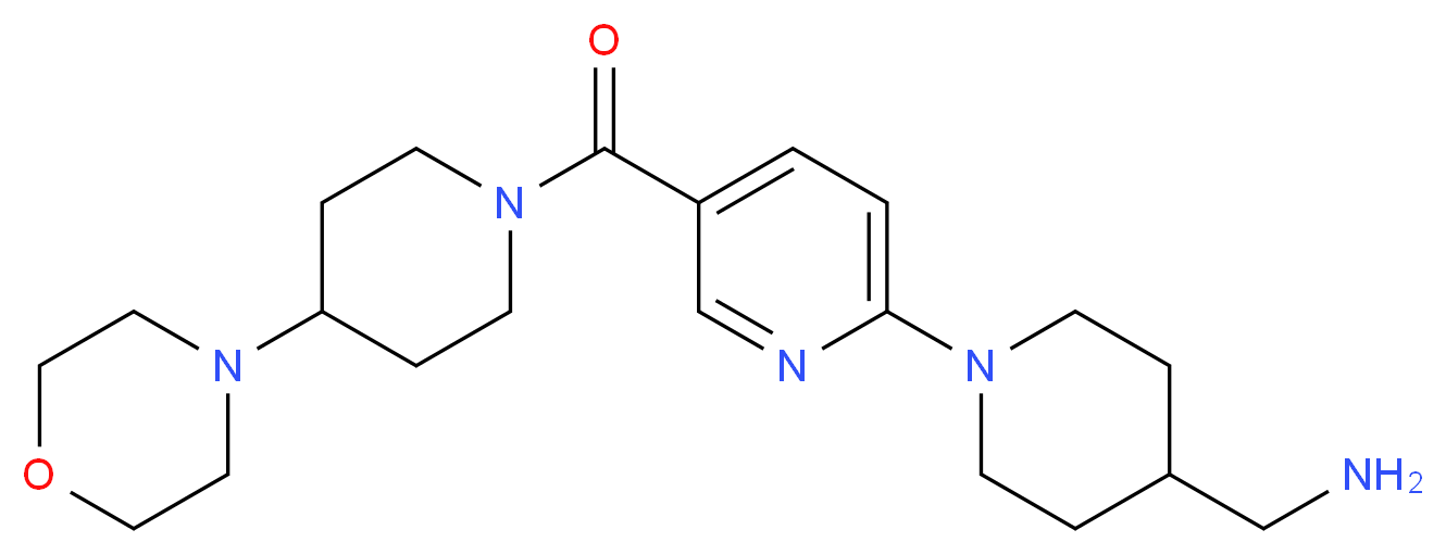 1-(1-{5-[(4-morpholin-4-ylpiperidin-1-yl)carbonyl]pyridin-2-yl}piperidin-4-yl)methanamine_分子结构_CAS_)
