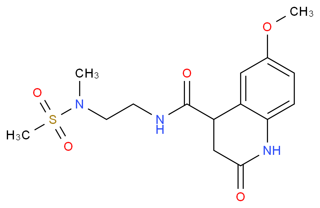 6-methoxy-N-{2-[methyl(methylsulfonyl)amino]ethyl}-2-oxo-1,2,3,4-tetrahydro-4-quinolinecarboxamide_分子结构_CAS_)
