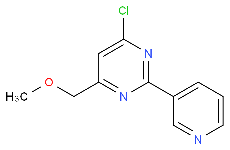 4-chloro-6-(methoxymethyl)-2-(pyridin-3-yl)pyrimidine_分子结构_CAS_339279-00-4