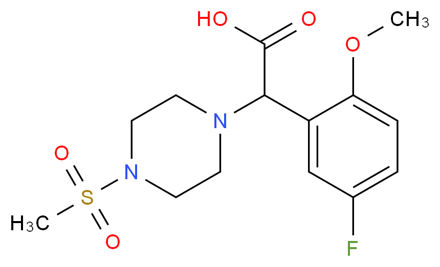 (5-fluoro-2-methoxyphenyl)[4-(methylsulfonyl)piperazin-1-yl]acetic acid_分子结构_CAS_)