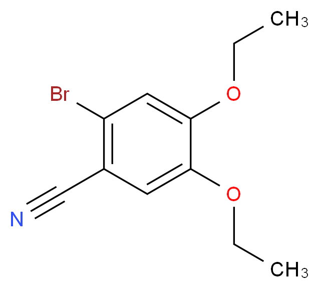 2-溴-4,5-二乙氧基苯甲腈_分子结构_CAS_445007-64-7)