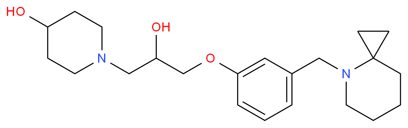 1-{3-[3-(4-azaspiro[2.5]oct-4-ylmethyl)phenoxy]-2-hydroxypropyl}piperidin-4-ol_分子结构_CAS_)