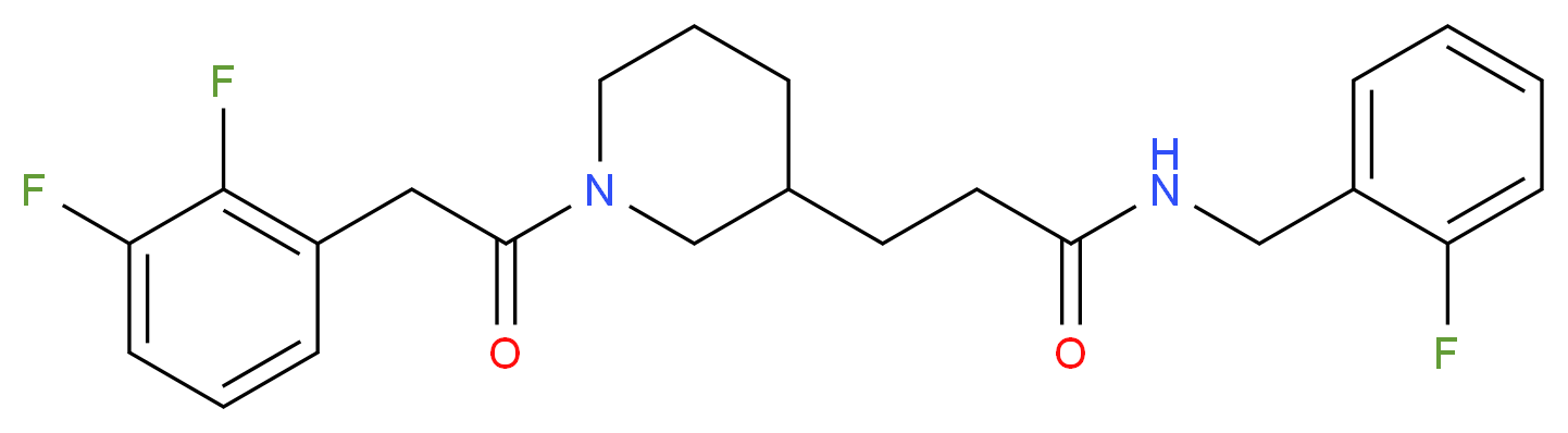 3-{1-[(2,3-difluorophenyl)acetyl]-3-piperidinyl}-N-(2-fluorobenzyl)propanamide_分子结构_CAS_)