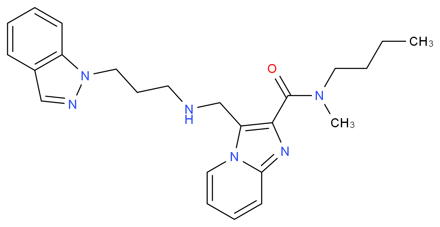 N-butyl-3-({[3-(1H-indazol-1-yl)propyl]amino}methyl)-N-methylimidazo[1,2-a]pyridine-2-carboxamide_分子结构_CAS_)
