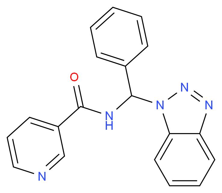 N-[1H-1,2,3-benzotriazol-1-yl(phenyl)methyl]pyridine-3-carboxamide_分子结构_CAS_138768-28-2