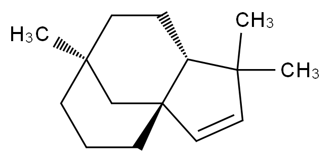 (1S,5R,8S)-4,4,8-trimethyltricyclo[6.3.1.0<sup>1</sup>,<sup>5</sup>]dodec-2-ene_分子结构_CAS_469-92-1