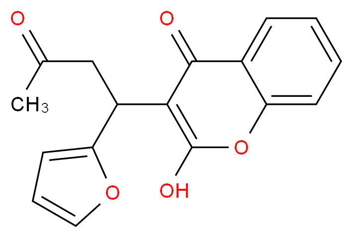 3-[1-(furan-2-yl)-3-oxobutyl]-2-hydroxy-4H-chromen-4-one_分子结构_CAS_117-52-2