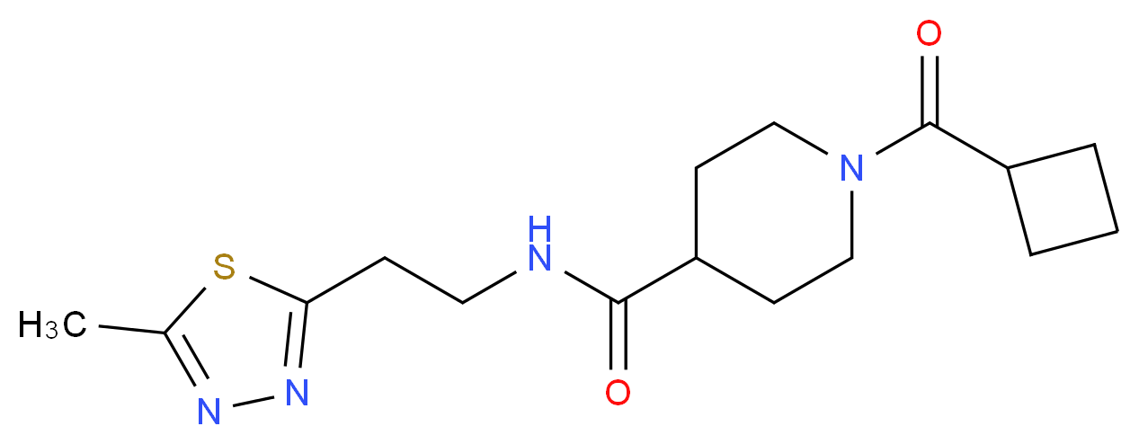 1-(cyclobutylcarbonyl)-N-[2-(5-methyl-1,3,4-thiadiazol-2-yl)ethyl]-4-piperidinecarboxamide_分子结构_CAS_)