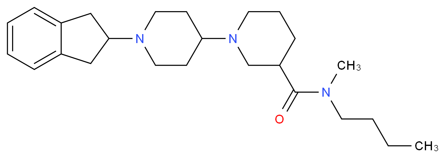 N-butyl-1'-(2,3-dihydro-1H-inden-2-yl)-N-methyl-1,4'-bipiperidine-3-carboxamide_分子结构_CAS_)
