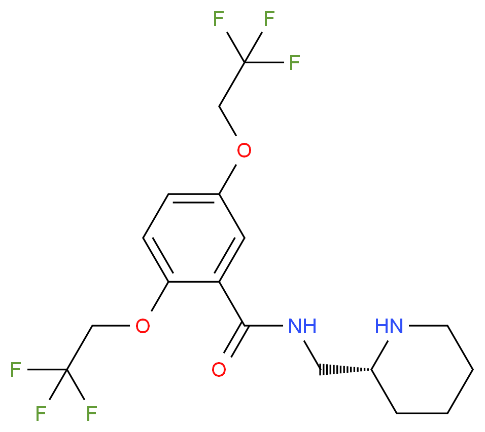 N-[(2R)-piperidin-2-ylmethyl]-2,5-bis(2,2,2-trifluoroethoxy)benzamide_分子结构_CAS_99495-90-6