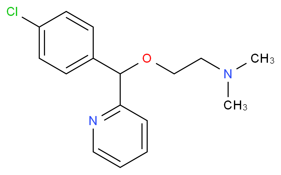 {2-[(4-chlorophenyl)(pyridin-2-yl)methoxy]ethyl}dimethylamine_分子结构_CAS_486-16-8