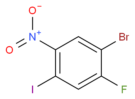 1-bromo-2-fluoro-4-iodo-5-nitrobenzene_分子结构_CAS_1226808-77-0