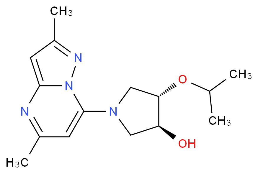 (3S*,4S*)-1-(2,5-dimethylpyrazolo[1,5-a]pyrimidin-7-yl)-4-isopropoxy-3-pyrrolidinol_分子结构_CAS_)