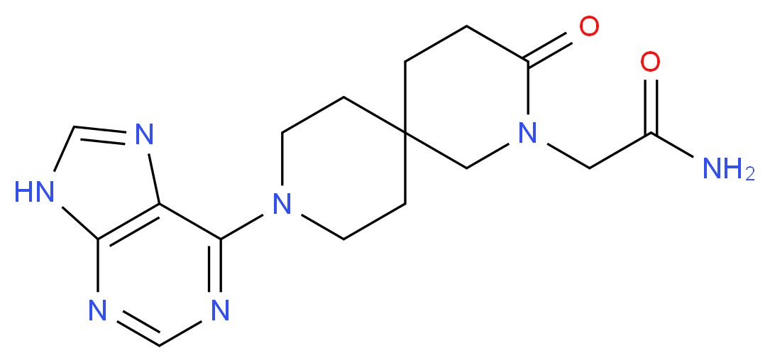 2-[3-oxo-9-(9H-purin-6-yl)-2,9-diazaspiro[5.5]undec-2-yl]acetamide_分子结构_CAS_)