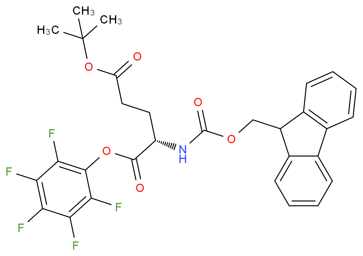 1-tert-butyl pentafluorophenyl (4S)-4-{[(9H-fluoren-9-ylmethoxy)carbonyl]amino}pentanedioate_分子结构_CAS_86061-04-3