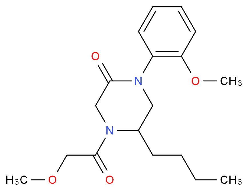 5-butyl-4-(methoxyacetyl)-1-(2-methoxyphenyl)-2-piperazinone_分子结构_CAS_)