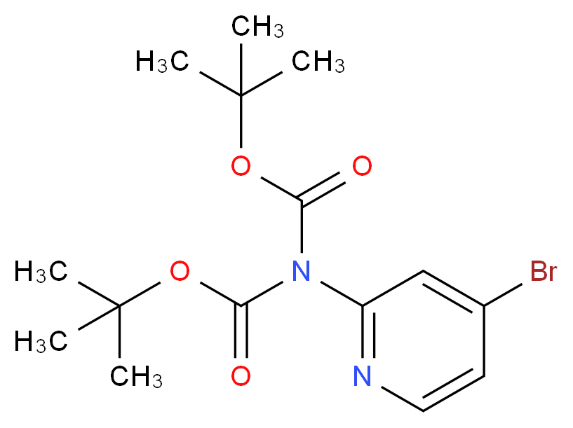 tert-butyl N-(4-bromopyridin-2-yl)-N-[(tert-butoxy)carbonyl]carbamate_分子结构_CAS_1216620-65-3