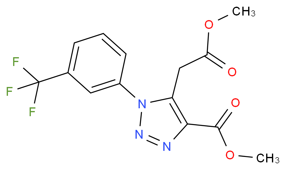 Methyl 5-(2-methoxy-2-oxoethyl)-1-[3-(trifluoro-methyl)phenyl]-1H-1,2,3-triazole-4-carboxylate_分子结构_CAS_)